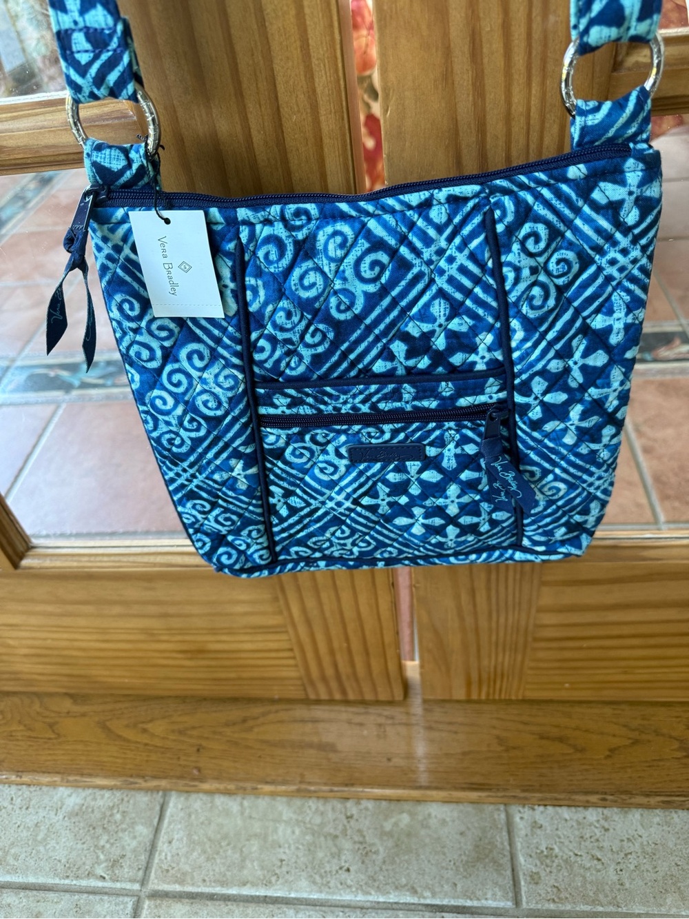 Vera Bradley Blue Patterned Quilted Crossbody Bag